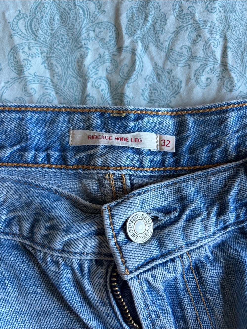Levi's Light Blue Ribcage Wide Leg Jeans